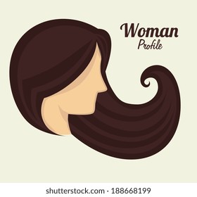 Profile design over beige background, vector illustration