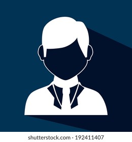 Profile design over blue background, vector illustration