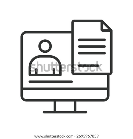 Profile document icon in line design. profile, document, id, personal, file, account, information on white background vector. Profile document editable stroke icon