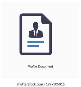 Concepto de icono de documento de perfil o información personal
