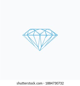 Profile drawing of a diamond. Vector illustration. 