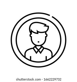 Profile employee line icon, concept sign, outline vector illustration, linear symbol.