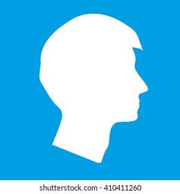 Profile face vector illustration Profile head Male profile Silhouette profile blue avatar