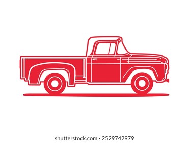 Profile of a farm truck car from the 50s