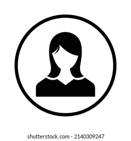 profile female outline icon vector