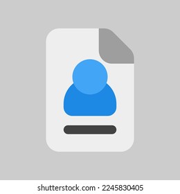Profile file icon in flat style, use for website mobile app presentation