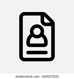 Profile file icon in line style, use for website mobile app presentation