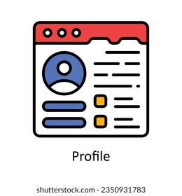 Profile Filled Outline Icon Design illustration. Product Management Symbol on White background EPS 10 File