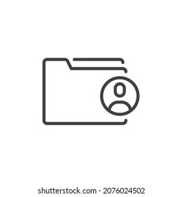 Profile folder line icon. linear style sign for mobile concept and web design. Personal file folder outline vector icon. Symbol, logo illustration. Vector graphics