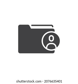 Profile folder vector icon. filled flat sign for mobile concept and web design. Personal file folder glyph icon. Symbol, logo illustration. Vector graphics