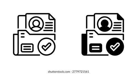 Profile Folder Vector Line Icon for Human Resources and Recruitment