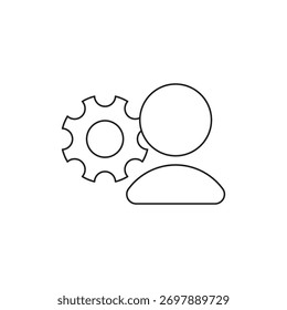 Perfil com ícone de engrenagem, simbolizando configurações e gerenciamento.