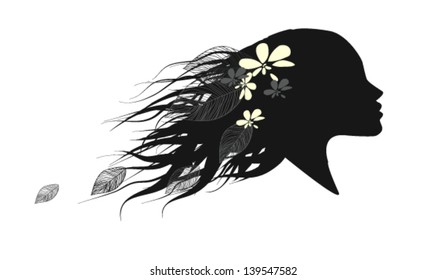 Profile of a girl fall