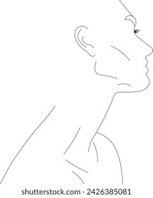 Profile of a girl with a long neck