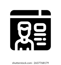 profile glyph icon. Strong and solid vector icon for websites, mobile interfaces, presentations, and visual branding. High quality and easy to edit.