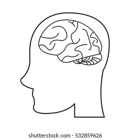 profile head brain idea imagination outline