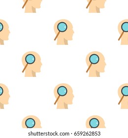 Profile of the head with magnifying glass pattern seamless for any design vector illustration