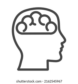 cabeza de perfil que muestra el cerebro