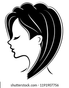 Woman Profile Silhouette Eps 10 Vector Stock Vector (Royalty Free ...