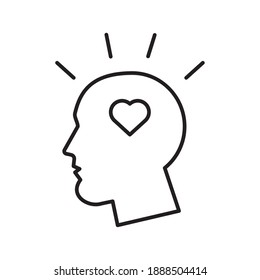 profile with heart psychologist line style icon vector illustration design