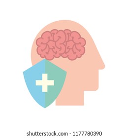 profile human head brain shield protection medical