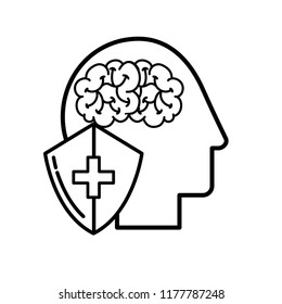 profile human head brain shield protection medical