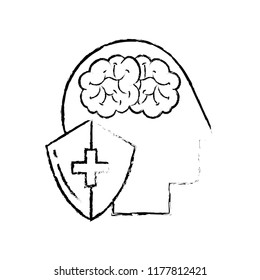 profile human head brain shield protection medical