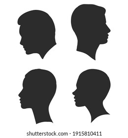 The Profile Of A Human Head, Vector Illustration Sketch