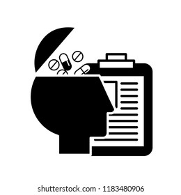 profile human pills medicine clipboard medical report