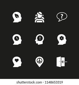 profile icon. 9 profile vectors with head, people, profile and login icons for web and mobile app