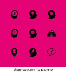 profile icon. 9 profile vectors with unknown topic, head, profile and group of people icons for web and mobile app