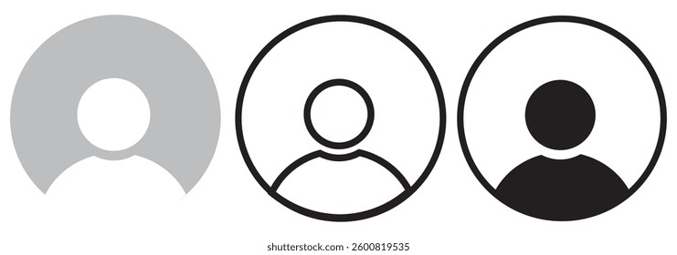 Profile icon account user Vector. Perfect for app and web interfaces, infographics, presentations, marketing, etc. Social Media use symbol. 