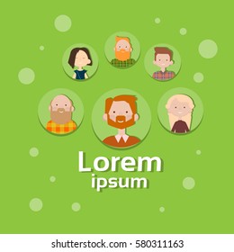 Icono de perfil Avatar grupo de imagen Casual Gente gran multitud Variedad étnica de mezcla Banner Vector plano