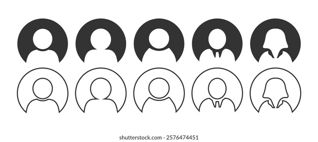 Profile icon. Avatar or user symbol Avatar account icon vector. Default social media profile photo symbol. Vector user icon