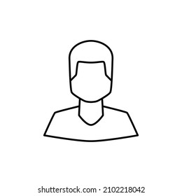 Profile Icon  in black line style icon, style isolated on white background