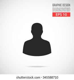 Profile icon. Black pictogram. Modern flat design vector illustration, new high quality concept for web banners, web site, infographics. Vector icon graphic art isolated on gradient background