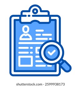 Profile Icon in Blue Color Style. Simple Flat Icon Vector. Simple Vector Design
