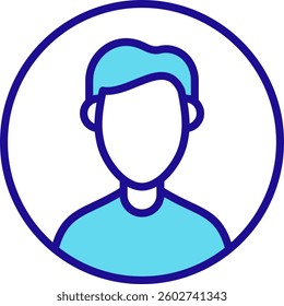 Profile Icon Blue Vector Illustration