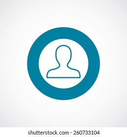 profile icon bold blue circle border, white background  