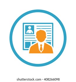 Profile Icon. Business Concept. Flat Design with Long Shadow