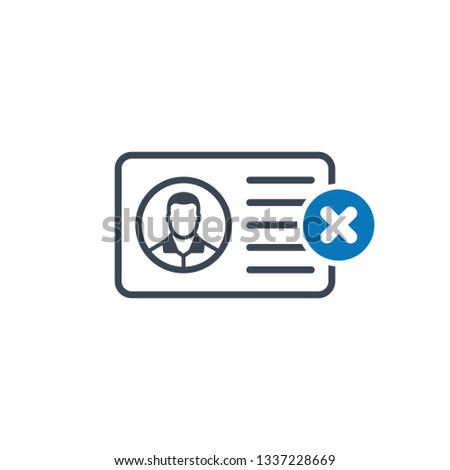 Profile icon with cancel sign. Profile icon and close, delete, remove symbol. Vector illustration