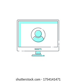 Icono de perfil en el equipo. Icono moderno de línea de perfil en línea.
