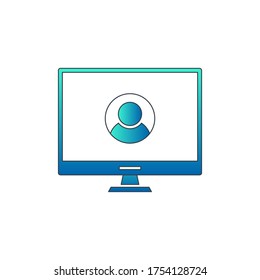 Profile Icon in computer. Online profile icon with gradient color.