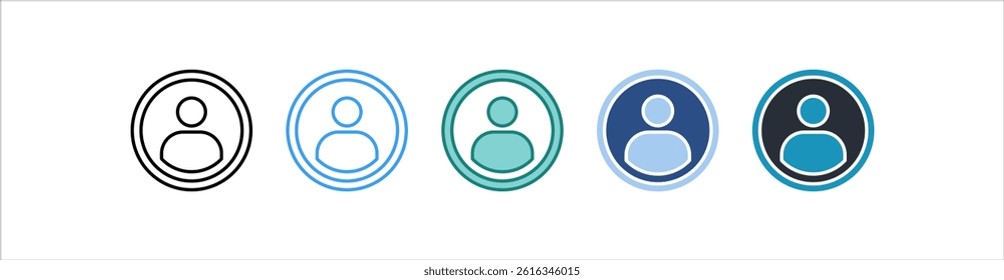 Profile Icon In Different Style Vector