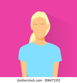 Profile Icon Female Avatar Woman Portrait Casual Person Silhouette Face Flat Design Vector Illustration