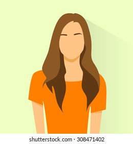 Profile Icon Female Avatar Woman Portrait Casual Person Silhouette Face Flat Design Vector Illustration