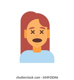 Profile Icon Female Emotion Avatar, Woman Cartoon Portrait Shocked Face Vector Illustration