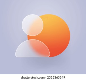 Profile icon glass morphism style. Human icon transparent glass blur abstract design. vector illustration