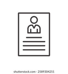 profile icon isolated stroke in black color