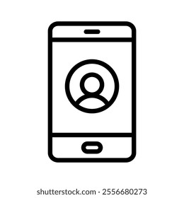 profile icon line vector illustration on white background.